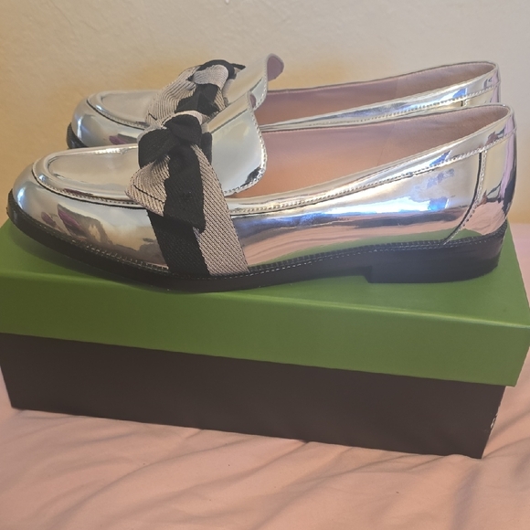 Kate Spade Silver and Black Loafers - Picture 8 of 9